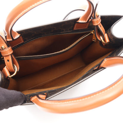 スモール バーティカル カバ トリオンフ 2WAY ハンドバッグ トートバッグ PVC レザー ブラック ブラウン セリーヌ