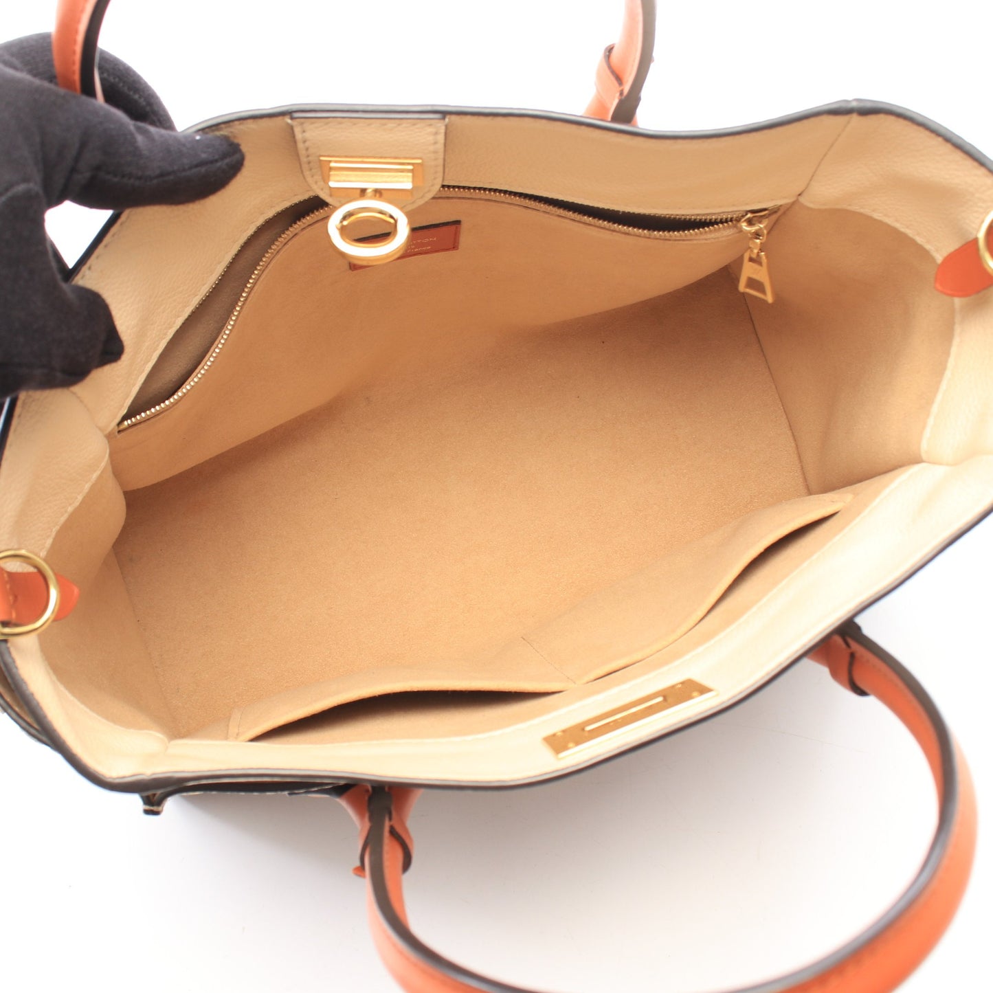 オンマイサイド モノグラムタフタージュ ガレ 2WAY ハンドバッグ レザー グレーベージュ ベージュ レッドブラウン ルイヴィトン