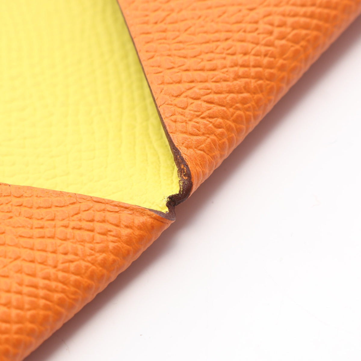 カルヴィ ヴェルソ ライム コインケース ヴォーエプソン オレンジ シルバー金具 B刻印 エルメス 財布・小物 HERMES