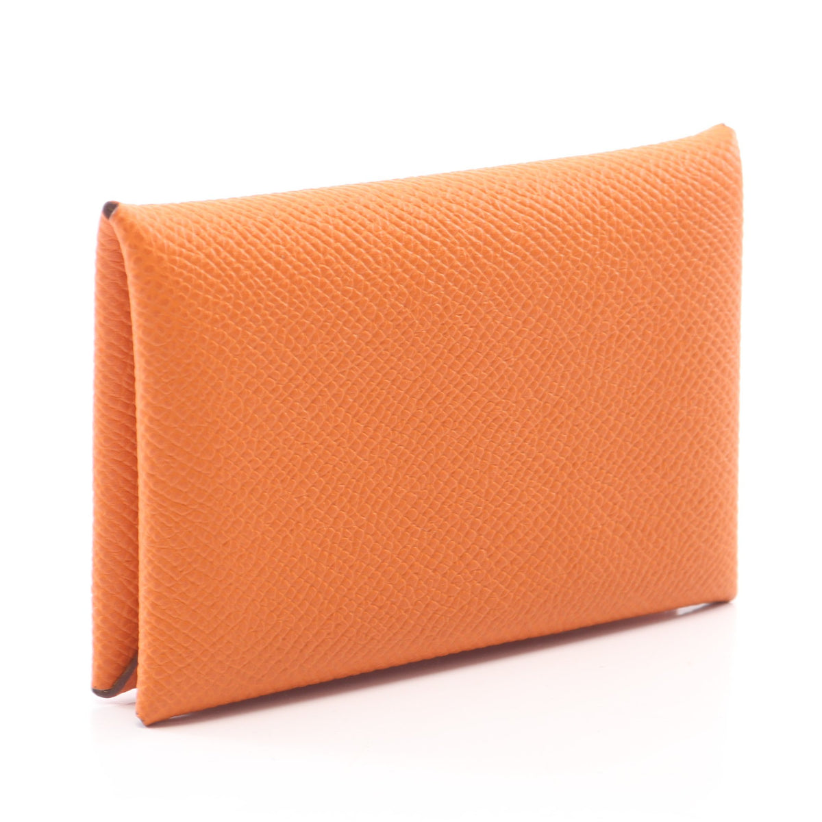 カルヴィ ヴェルソ ライム コインケース ヴォーエプソン オレンジ シルバー金具 B刻印 エルメス 財布・小物 HERMES