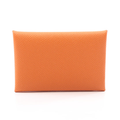 カルヴィ ヴェルソ ライム コインケース ヴォーエプソン オレンジ シルバー金具 B刻印 エルメス 財布・小物 HERMES