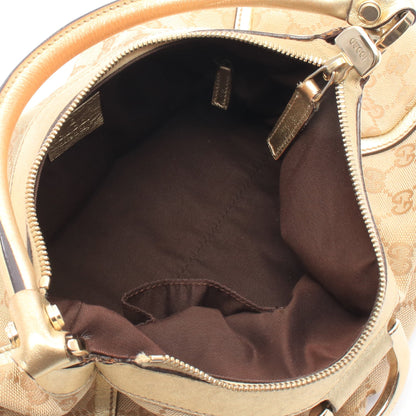 アビー GGキャンバス ワンショルダーバッグ キャンバス レザー ベージュ ゴールド グッチ バッグ GUCCI
