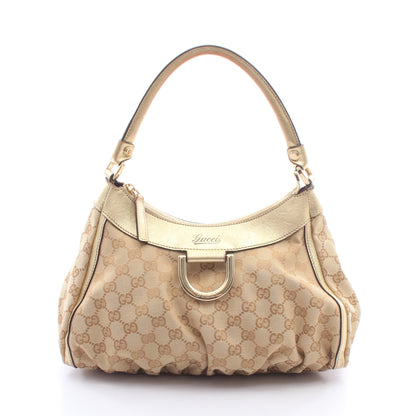 アビー GGキャンバス ワンショルダーバッグ キャンバス レザー ベージュ ゴールド グッチ バッグ GUCCI