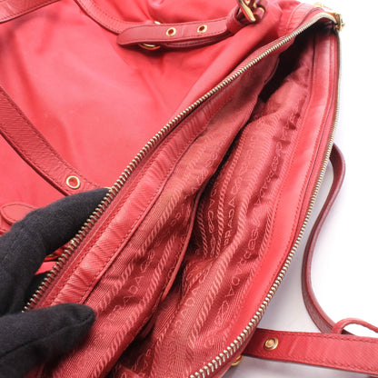 ハンドバッグ トートバッグ ナイロン レザー ピンク プラダ バッグ PRADA