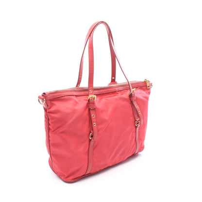 ハンドバッグ トートバッグ ナイロン レザー ピンク プラダ バッグ PRADA