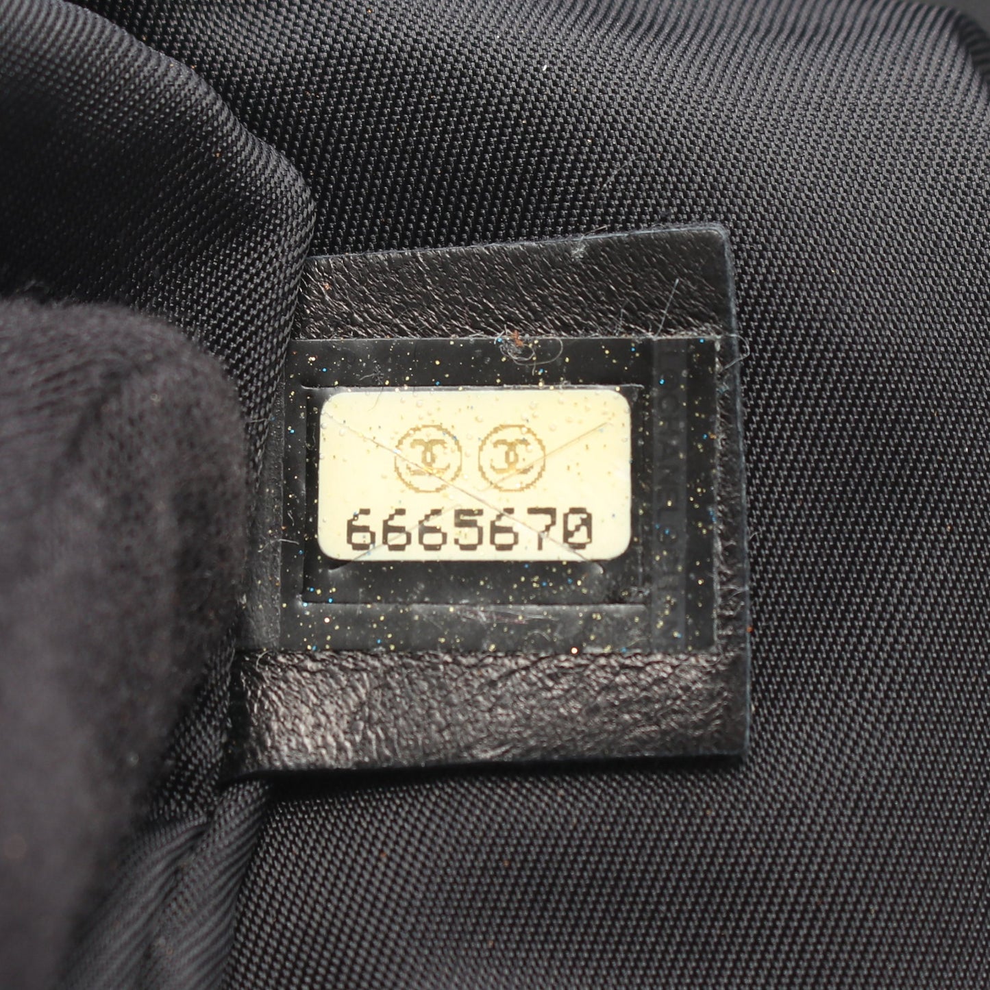 ニュートラベルラインMM ハンドバッグ トートバッグ ナイロンキャンバス レザー ブラック ブラック金具 シャネル