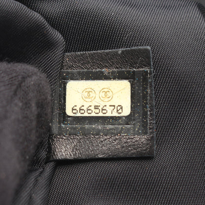 ニュートラベルラインMM ハンドバッグ トートバッグ ナイロンキャンバス レザー ブラック ブラック金具 シャネル