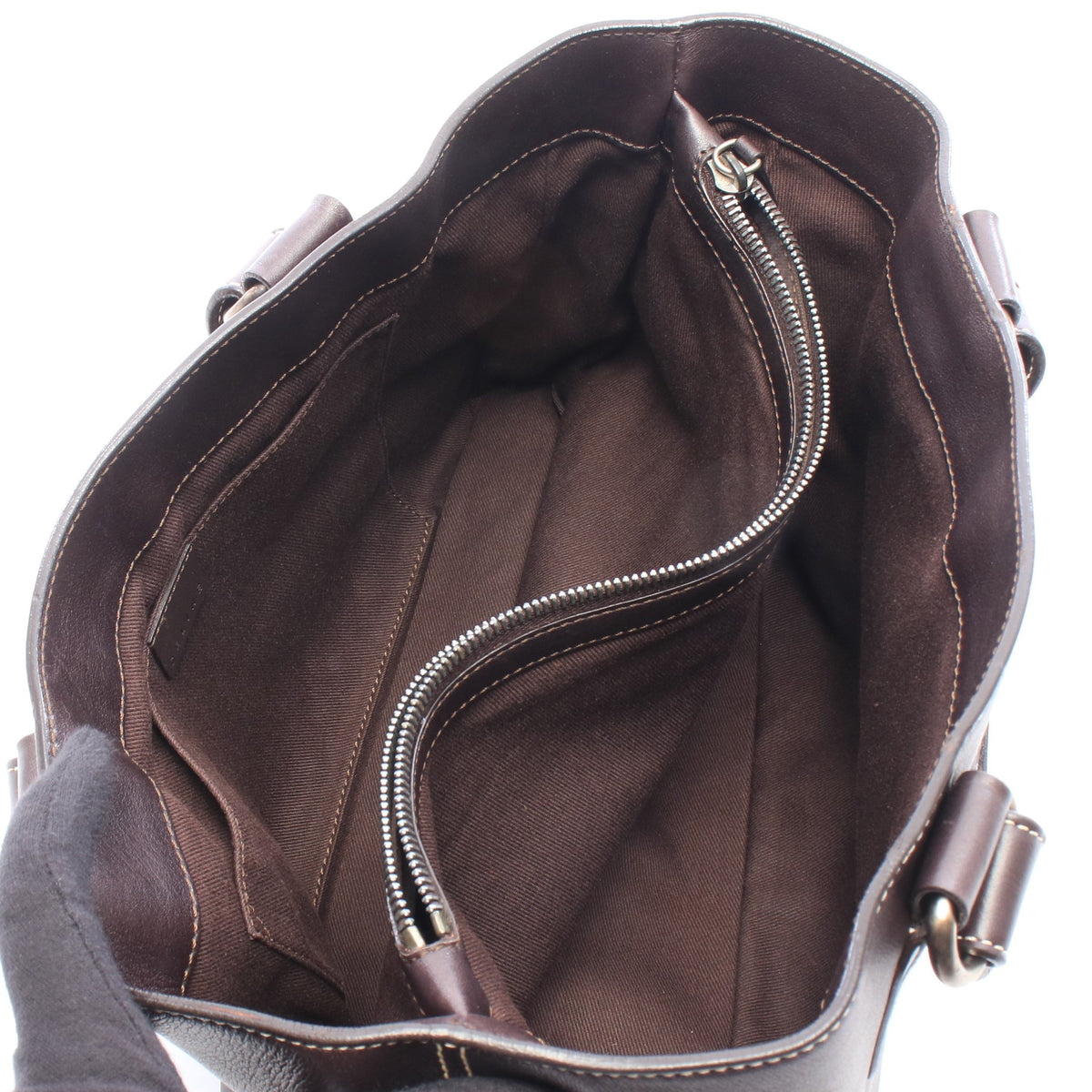 ブギーバッグ ハンドバッグ レザー ダークブラウン セリーヌ バッグ CELINE