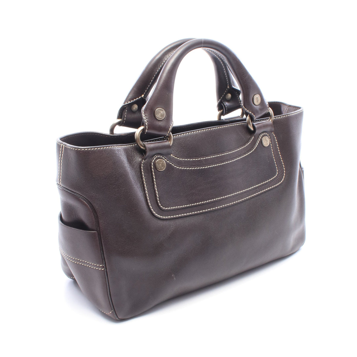 ブギーバッグ ハンドバッグ レザー ダークブラウン セリーヌ バッグ CELINE