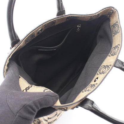 アナグラム ハンドバッグ トートバッグ キャンバス レザー ベージュ ブラック ロエベ バッグ LOEWE