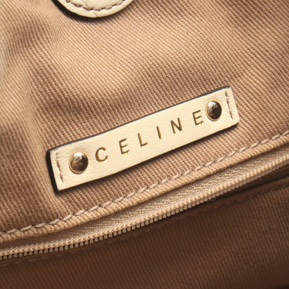 マカダム ワンショルダーバッグ キャンバス レザー ベージュ アイボリー セリーヌ バッグ CELINE