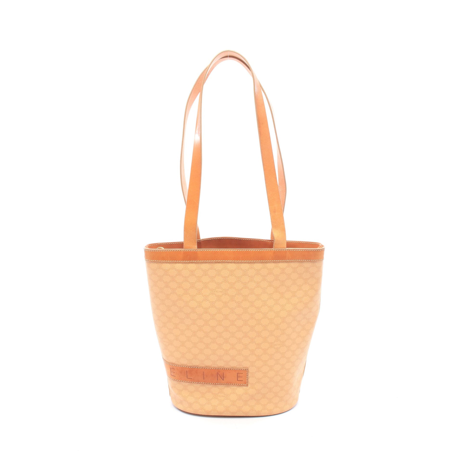 マカダム ショルダーバッグ トートバッグ PVC レザー ベージュ ブラウン セリーヌ バッグ CELINE