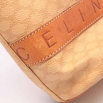 マカダム ショルダーバッグ トートバッグ PVC レザー ベージュ ブラウン セリーヌ バッグ CELINE