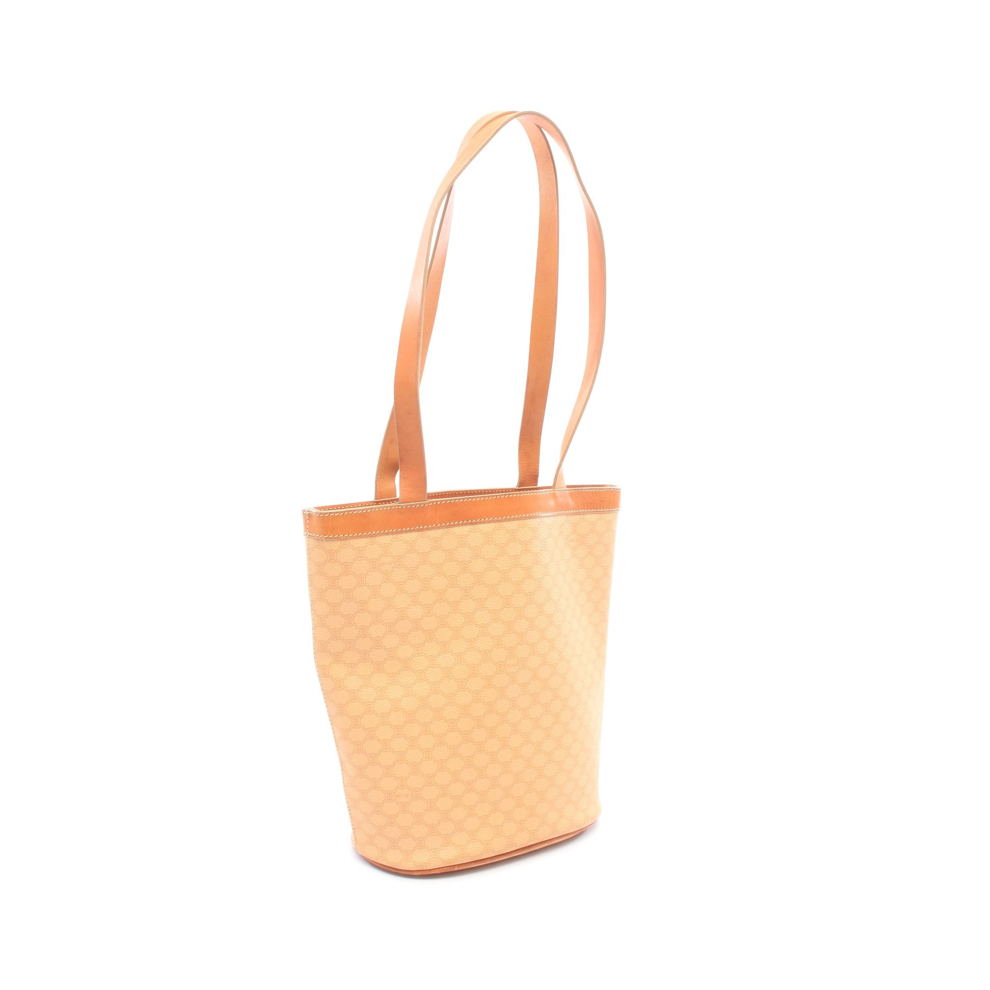 マカダム ショルダーバッグ トートバッグ PVC レザー ベージュ ブラウン セリーヌ バッグ CELINE