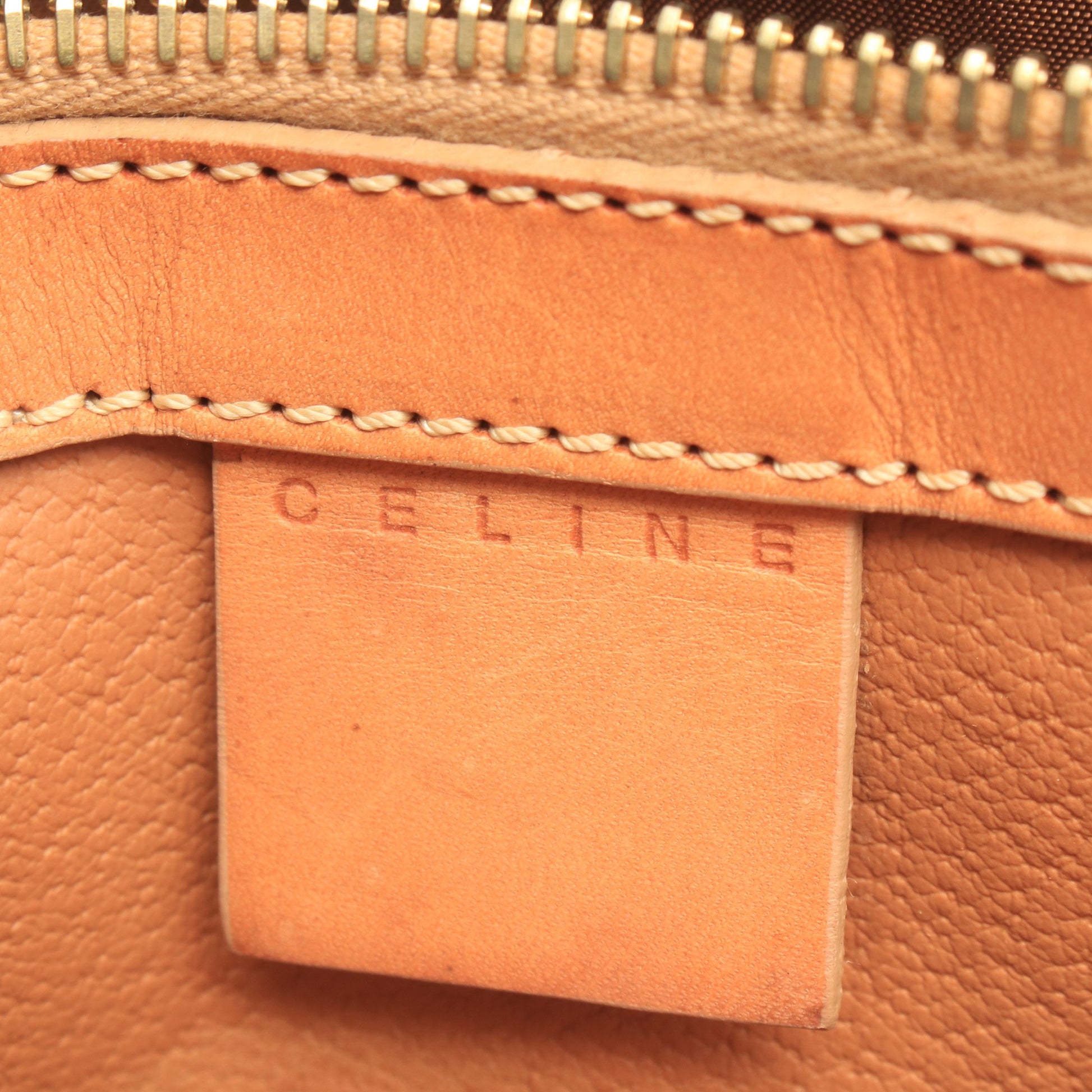 マカダム ショルダーバッグ トートバッグ PVC レザー ベージュ ブラウン セリーヌ バッグ CELINE
