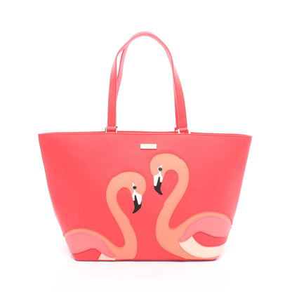 Walk on the Wild Side Flamingo Jules Tote ショルダーバッグ トートバッグ レザー オレンジレッド コーラルオレンジ マルチカラー ケイトスペード