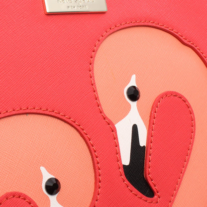 Walk on the Wild Side Flamingo Jules Tote ショルダーバッグ トートバッグ レザー オレンジレッド コーラルオレンジ マルチカラー ケイトスペード