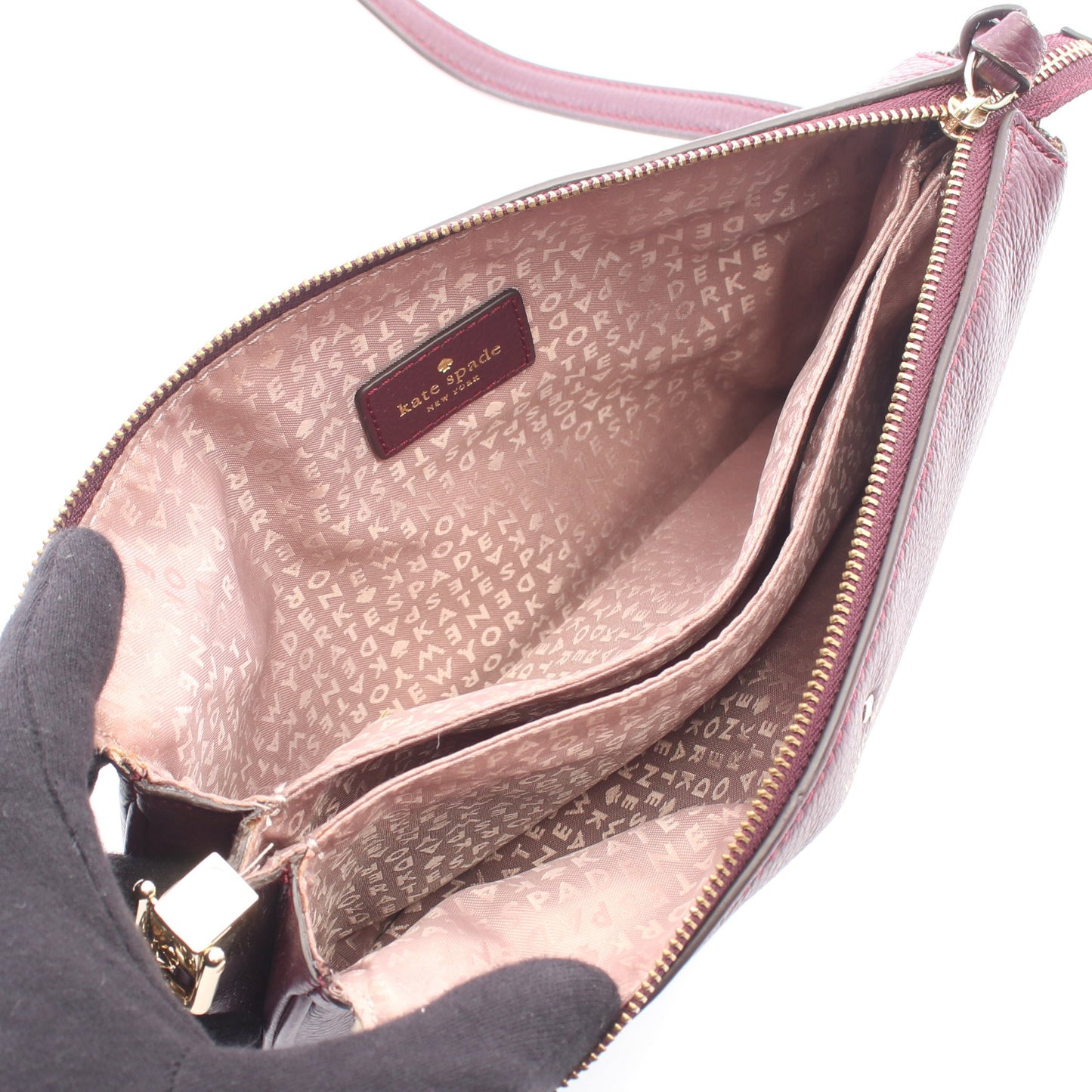 Larchmont Avenue Madelyne ショルダーバッグ レザー ボルドー ケイトスペード