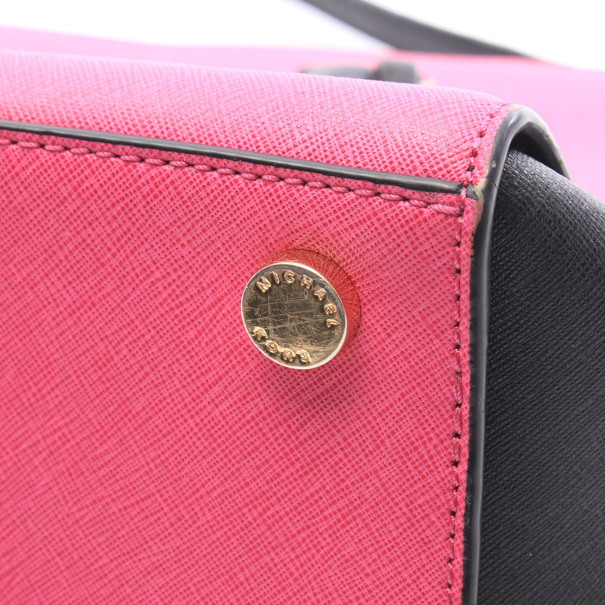2WAY ハンドバッグ トートバッグ レザー ピンク ブラック マイケルコース バッグ MICHAEL KORS