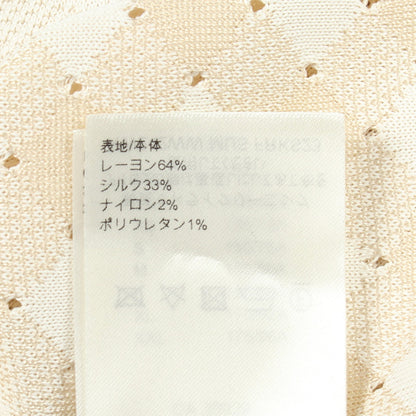 ギンガムチェック クロップド 半袖 ニット レーヨン シルク ホワイト ベージュ ルイヴィトン