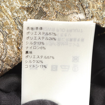 フラワー ジャカード ミニ スカート シルク ナイロン ゴールド ルイヴィトン