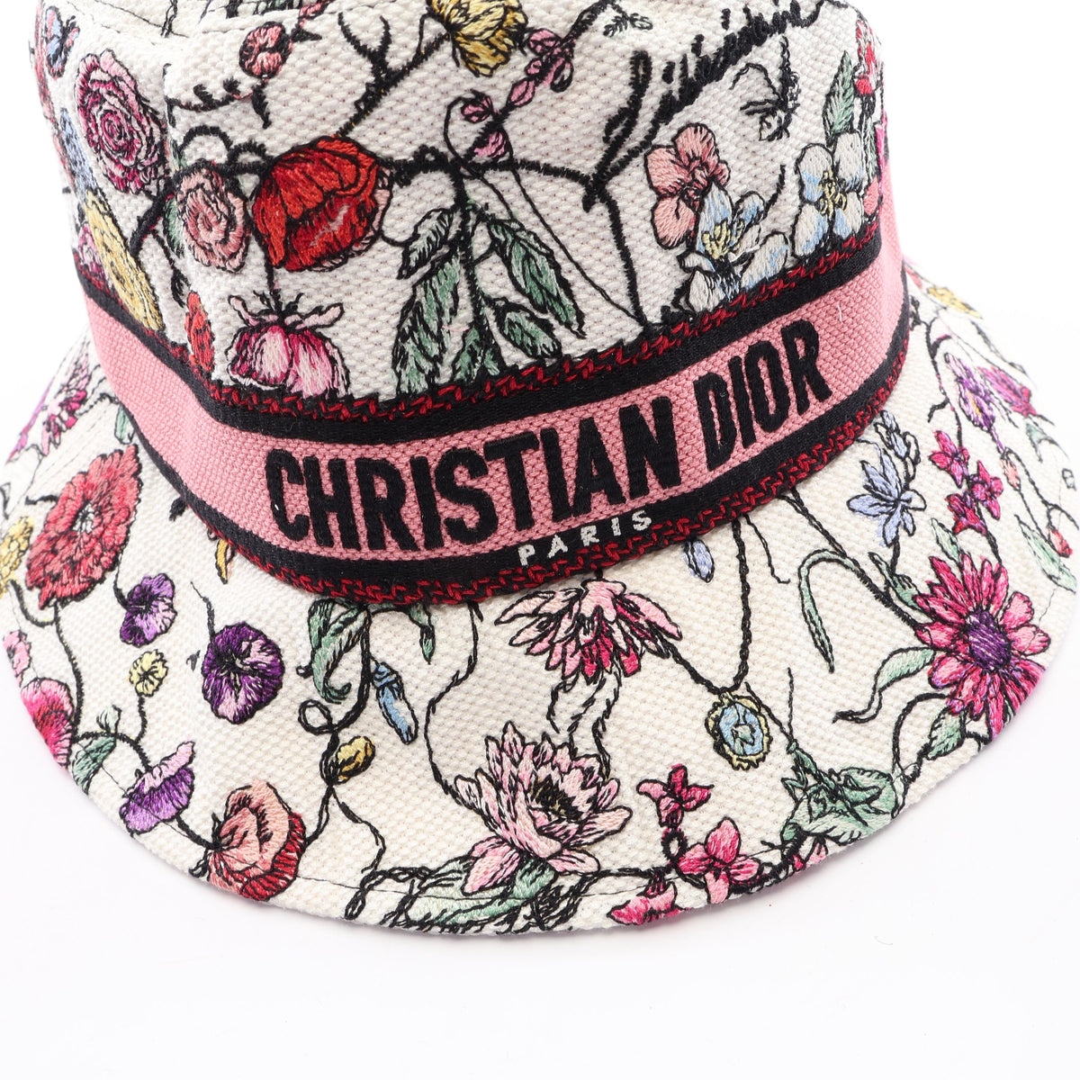 D-Bobby バケットハット フロリレージョ 刺繍 帽子 コットン ホワイト マルチカラー クリスチャンディオール 財布・小物 Christian Dior