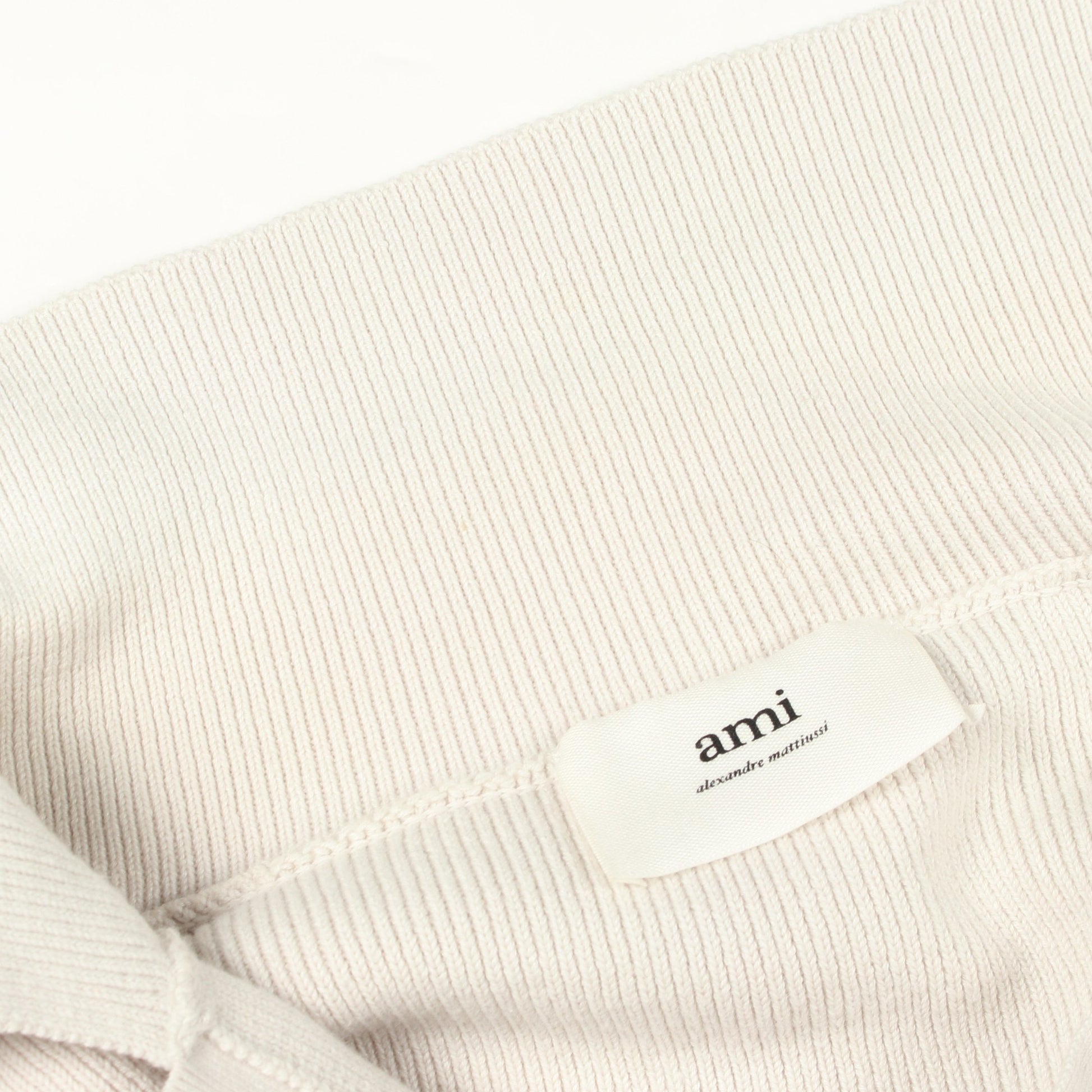Ami de Coeur 長袖 ニット ポロシャツ コットン ウール オフホワイト アミアレクサンドルマテュッシ トップス AMI Alexandre Mattiussi