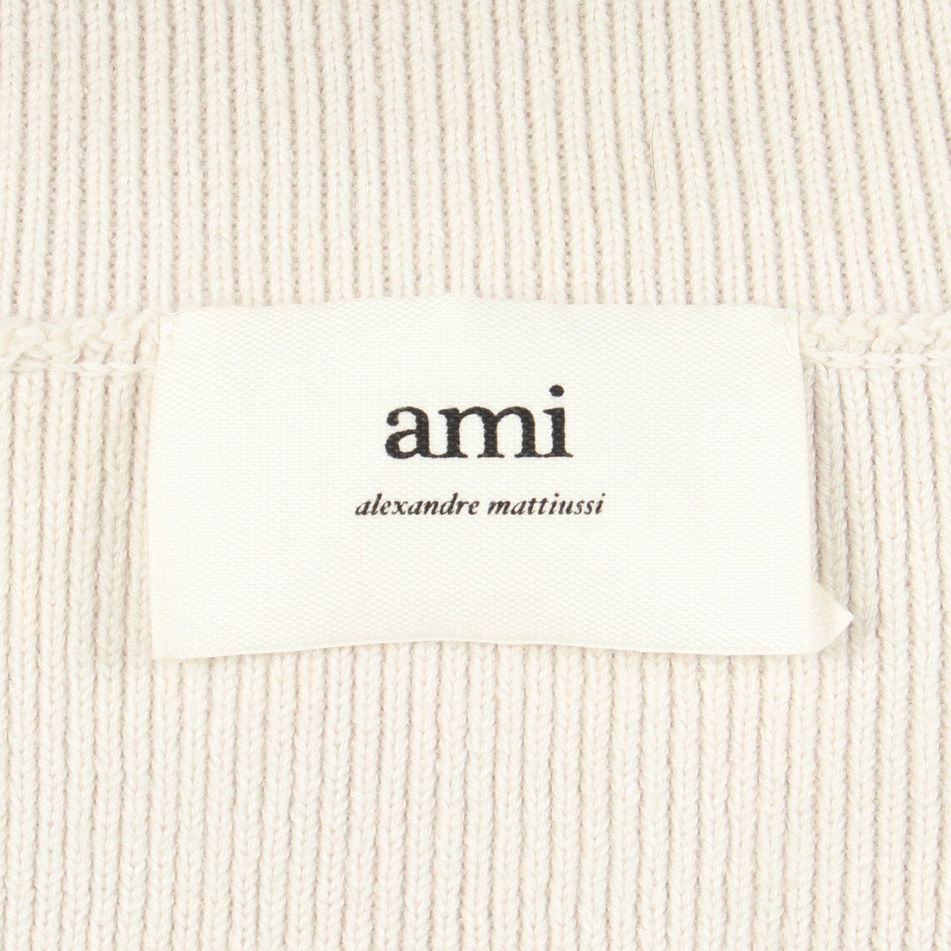 Ami de Coeur 長袖 ニット ポロシャツ コットン ウール オフホワイト アミアレクサンドルマテュッシ トップス AMI Alexandre Mattiussi