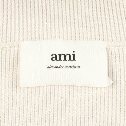 Ami de Coeur 長袖 ニット ポロシャツ コットン ウール オフホワイト アミアレクサンドルマテュッシ トップス AMI Alexandre Mattiussi