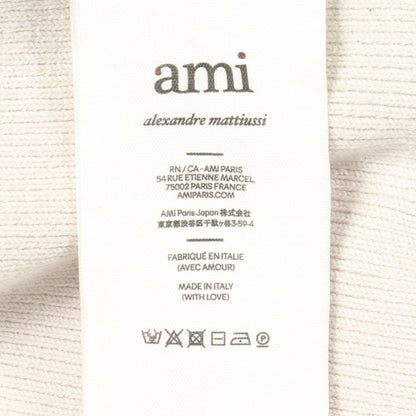 Ami de Coeur 長袖 ニット ポロシャツ コットン ウール オフホワイト アミアレクサンドルマテュッシ トップス AMI Alexandre Mattiussi