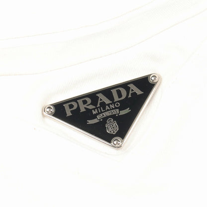 トライアングルロゴ 半袖Tシャツ コットン ホワイト プラダ トップス PRADA