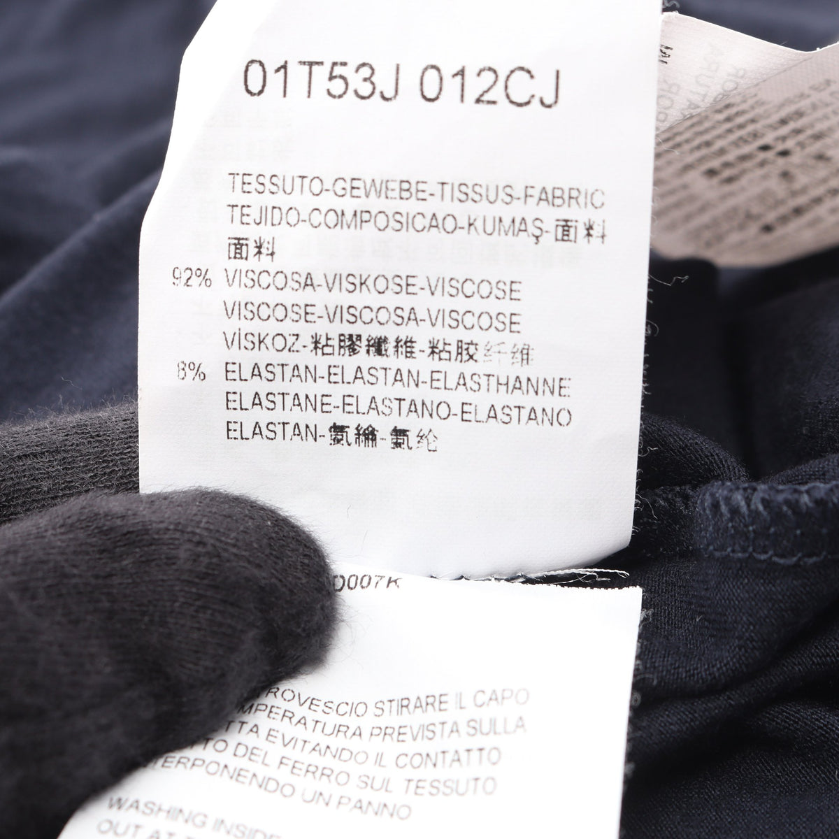 フォトグラフィック プリント 半袖Tシャツ ビスコース ネイビー ジョルジオアルマーニ トップス GIORGIO ARMANI