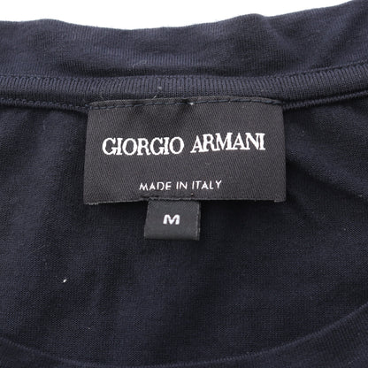フォトグラフィック プリント 半袖Tシャツ ビスコース ネイビー ジョルジオアルマーニ トップス GIORGIO ARMANI