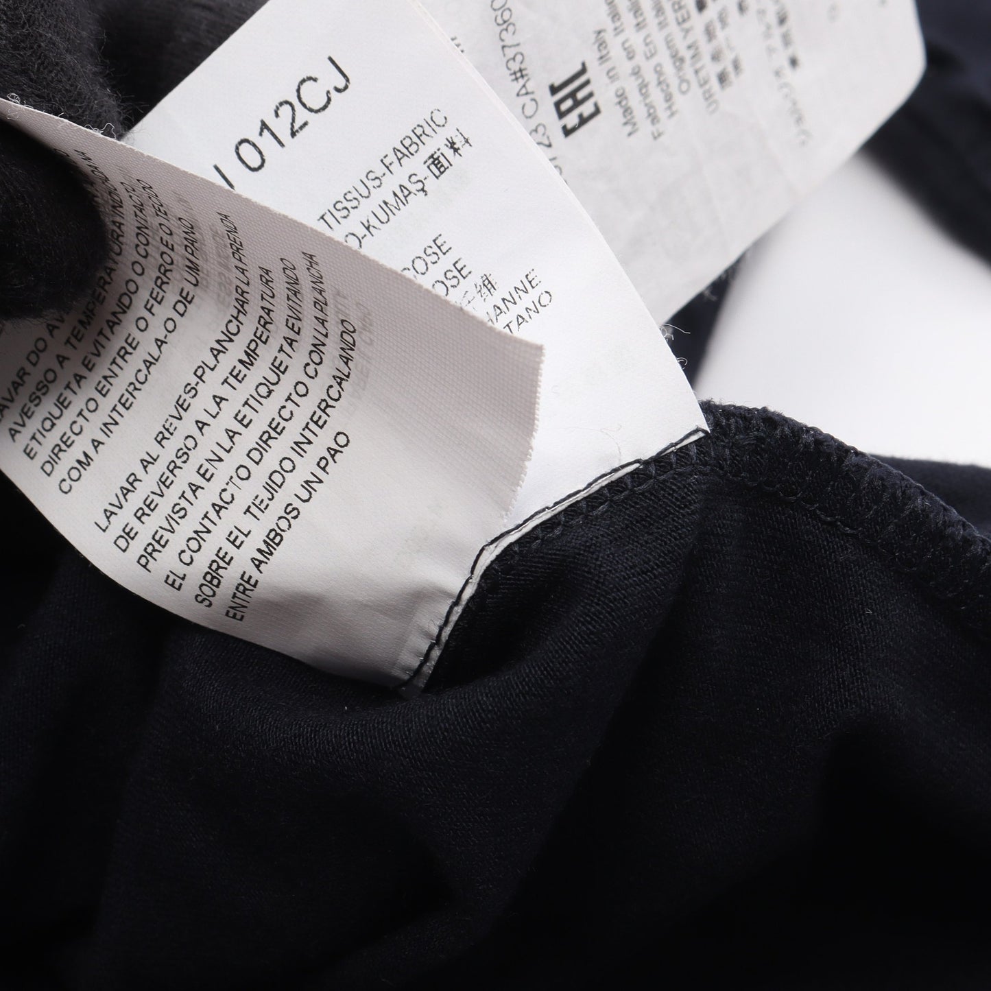 フォトグラフィック プリント 半袖Tシャツ ビスコース ネイビー ジョルジオアルマーニ トップス GIORGIO ARMANI
