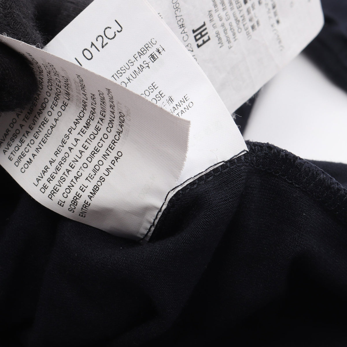 フォトグラフィック プリント 半袖Tシャツ ビスコース ネイビー ジョルジオアルマーニ トップス GIORGIO ARMANI