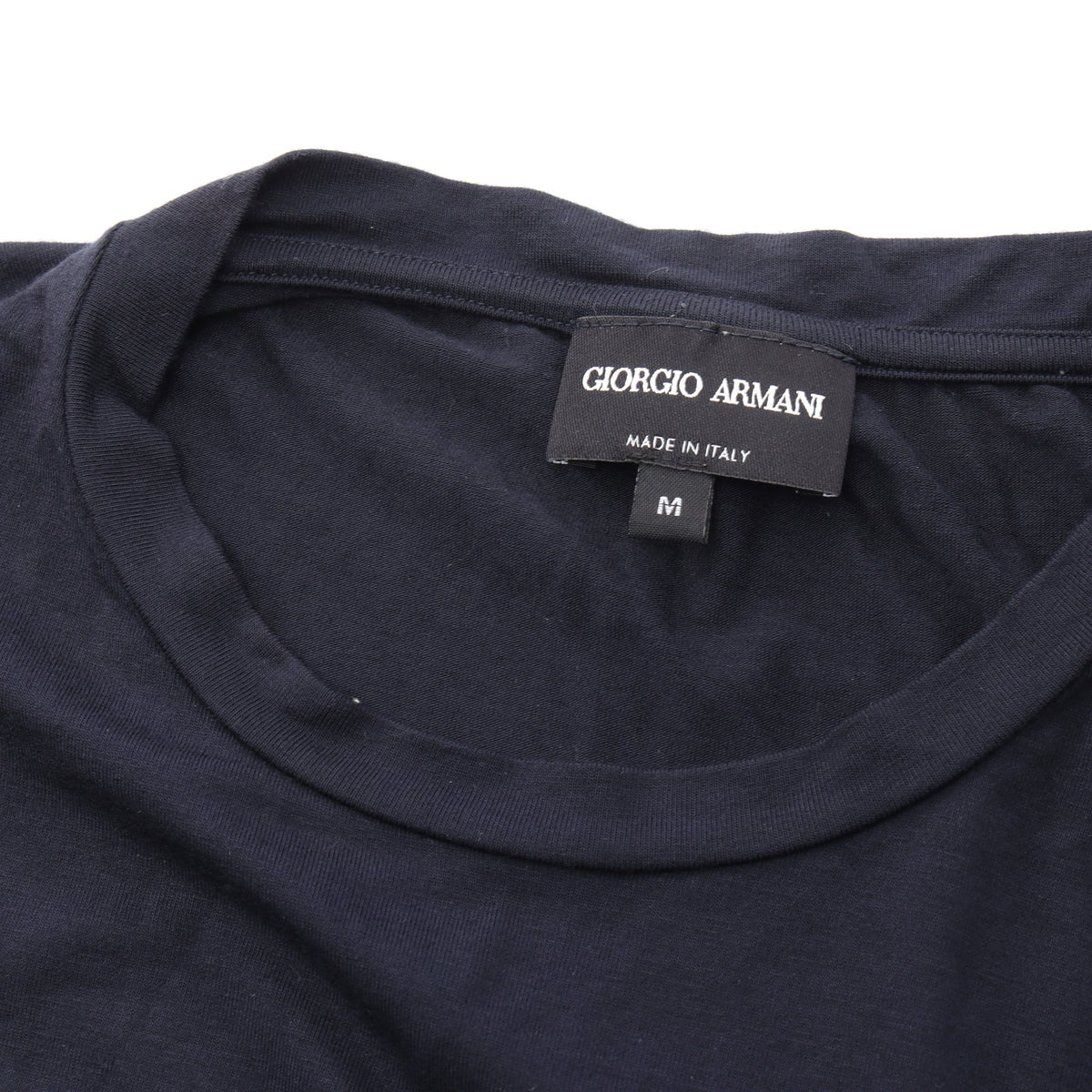 フォトグラフィック プリント 半袖Tシャツ ビスコース ネイビー ジョルジオアルマーニ トップス GIORGIO ARMANI