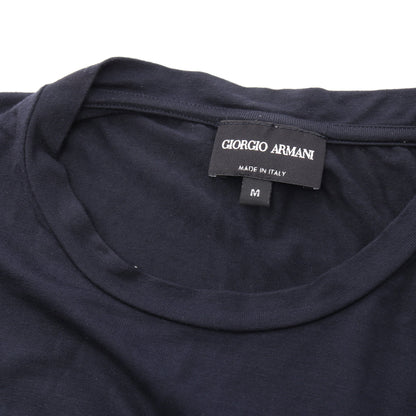 フォトグラフィック プリント 半袖Tシャツ ビスコース ネイビー ジョルジオアルマーニ トップス GIORGIO ARMANI