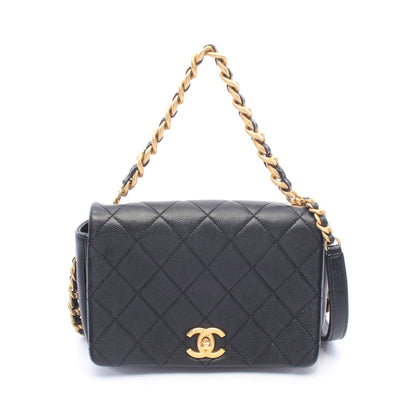 マトラッセ チェーンショルダーバッグ キャビアスキン ブラック ゴールド金具 シャネル バッグ CHANEL