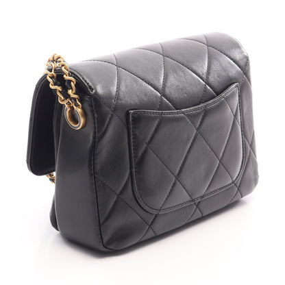 マトラッセ スモールフラップ チェーンショルダーバッグ ラムスキン ブラック ゴールド金具 シャネル バッグ CHANEL