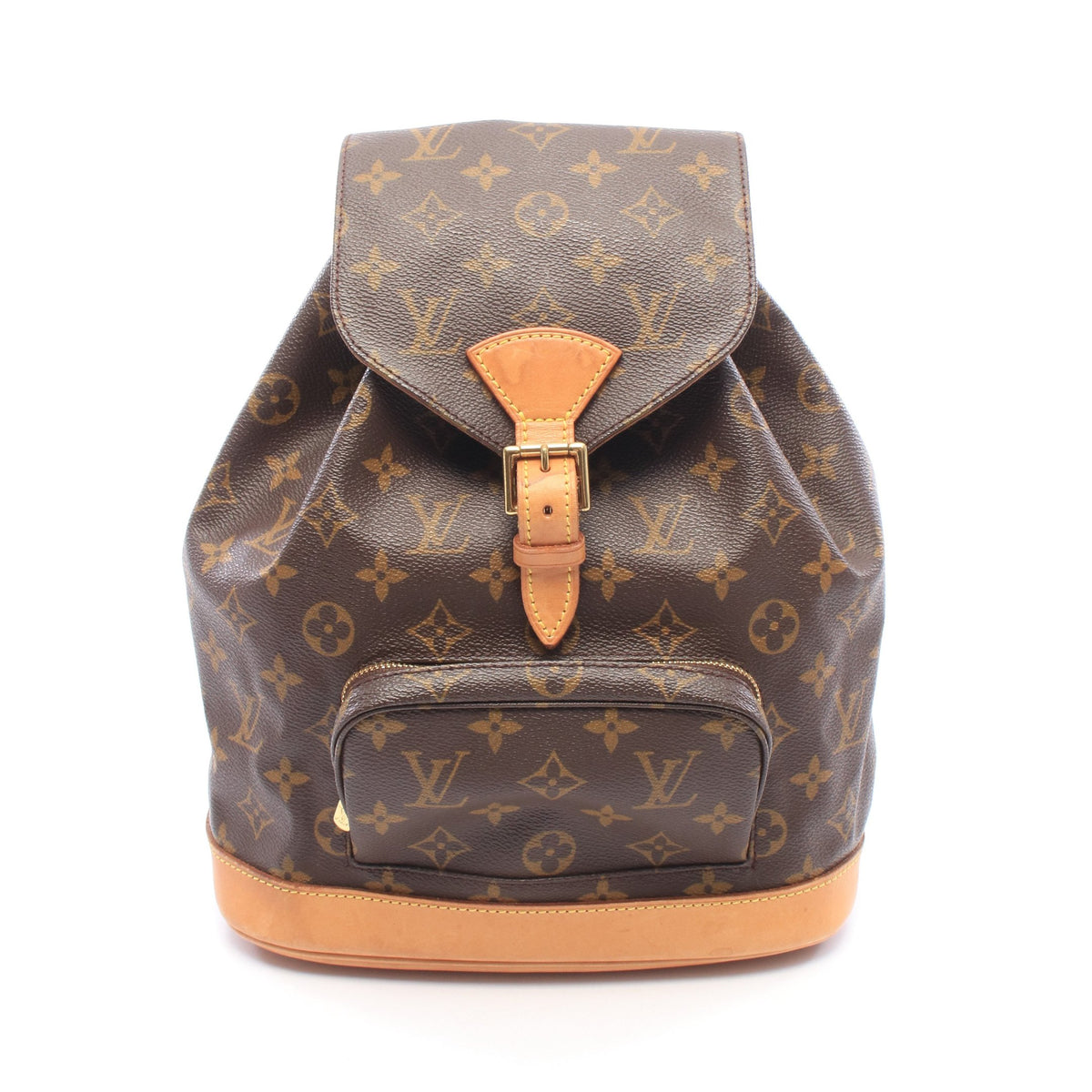 モンスリMM モノグラム バックパック リュックサック PVC レザー ブラウン ルイヴィトン バッグ LOUIS VUITTON