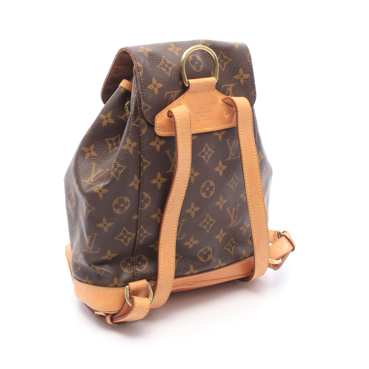 モンスリMM モノグラム バックパック リュックサック PVC レザー ブラウン ルイヴィトン バッグ LOUIS VUITTON