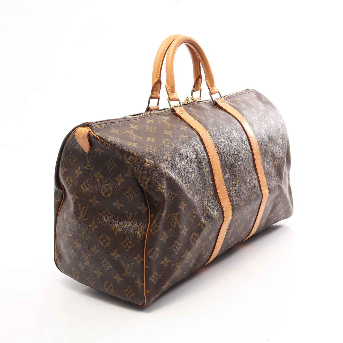 キーポル50 モノグラム ボストンバッグ PVC レザー ブラウン ルイヴィトン バッグ LOUIS VUITTON