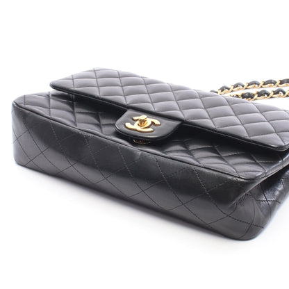 マトラッセ Wフラップ Wチェーンショルダーバッグ ラムスキン ブラック ゴールド金具 シャネル バッグ CHANEL