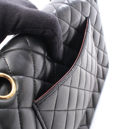 マトラッセ Wフラップ Wチェーンショルダーバッグ ラムスキン ブラック ゴールド金具 シャネル バッグ CHANEL