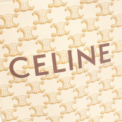 ミニ バーティカル カバ トリオンフ 2WAY ハンドバッグ PVC レザー アイボリー ブラウン セリーヌ バッグ CELINE