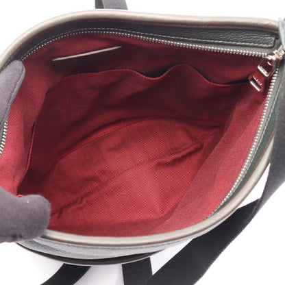 アナグラム ショルダーバッグ レザー ダークグリーン ブラウン ロエベ バッグ LOEWE
