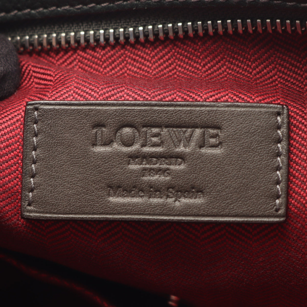 アナグラム ショルダーバッグ レザー ダークグリーン ブラウン ロエベ バッグ LOEWE