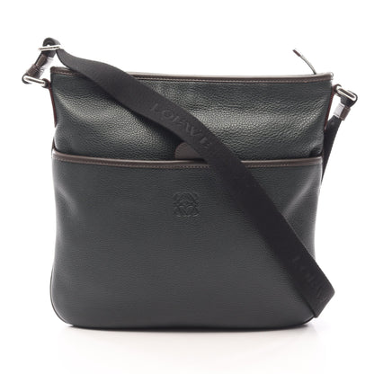 アナグラム ショルダーバッグ レザー ダークグリーン ブラウン ロエベ バッグ LOEWE