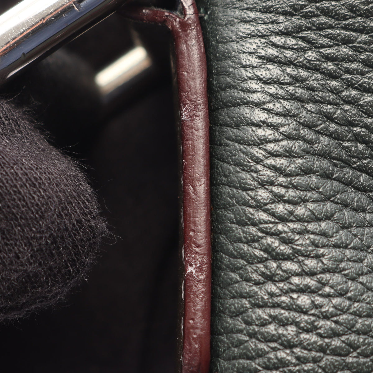 アナグラム ショルダーバッグ レザー ダークグリーン ブラウン ロエベ バッグ LOEWE