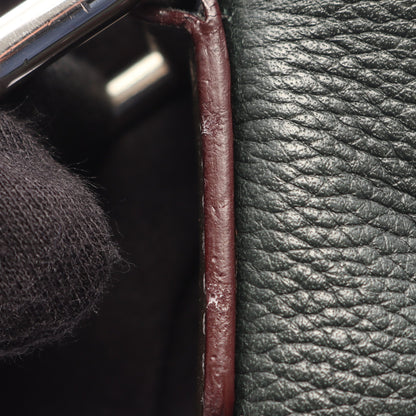 アナグラム ショルダーバッグ レザー ダークグリーン ブラウン ロエベ バッグ LOEWE